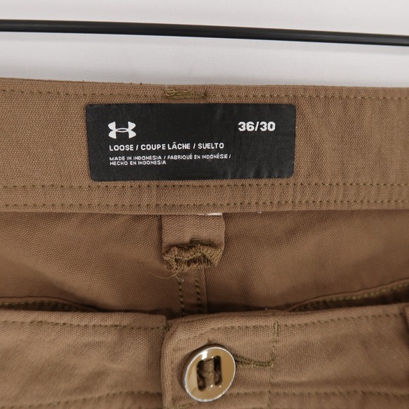 Under Armour Tactical Patrol Pants Mens 36x30 Brown Cargo UA Storm Loose Fit - Picture 8 of 8